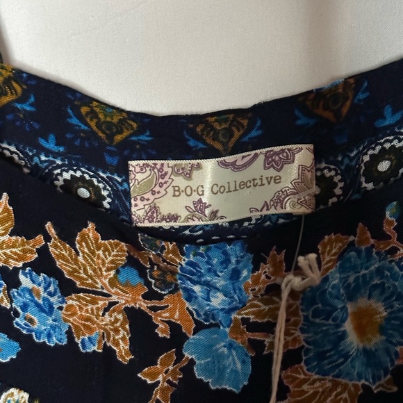 B.O.G Collective Sleepless Nights Navy Stripe Print Top Navy/Azure - Picture 6 of 8